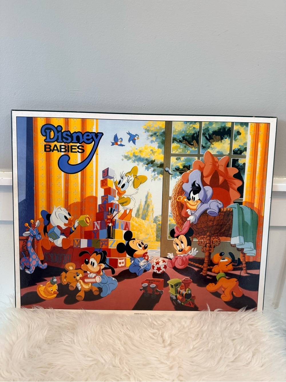 💫4/$25 • Vintage 80’s Disney Babies: Play Room Wooden Wall Art